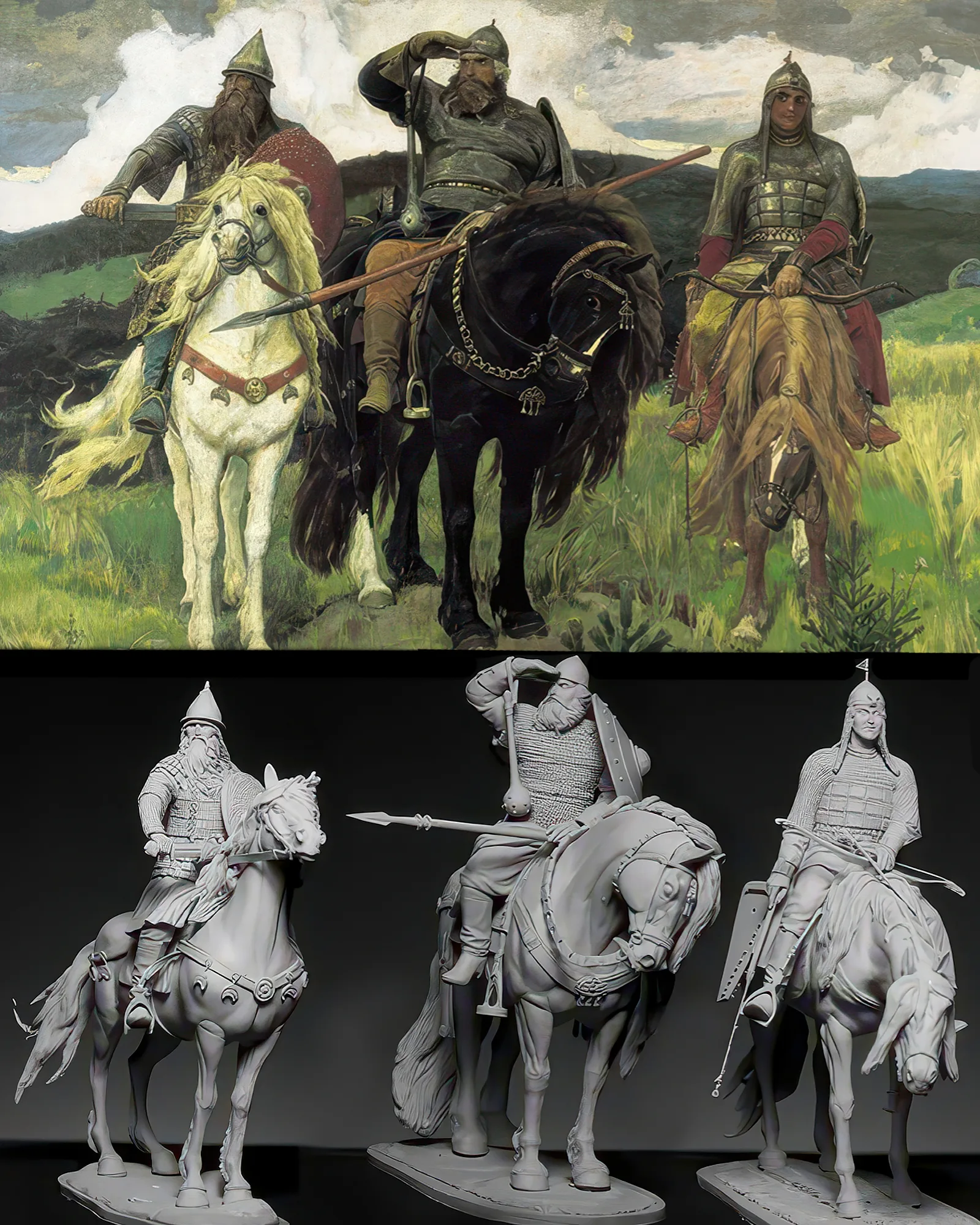 Bogatyri. Legendary russian warriors